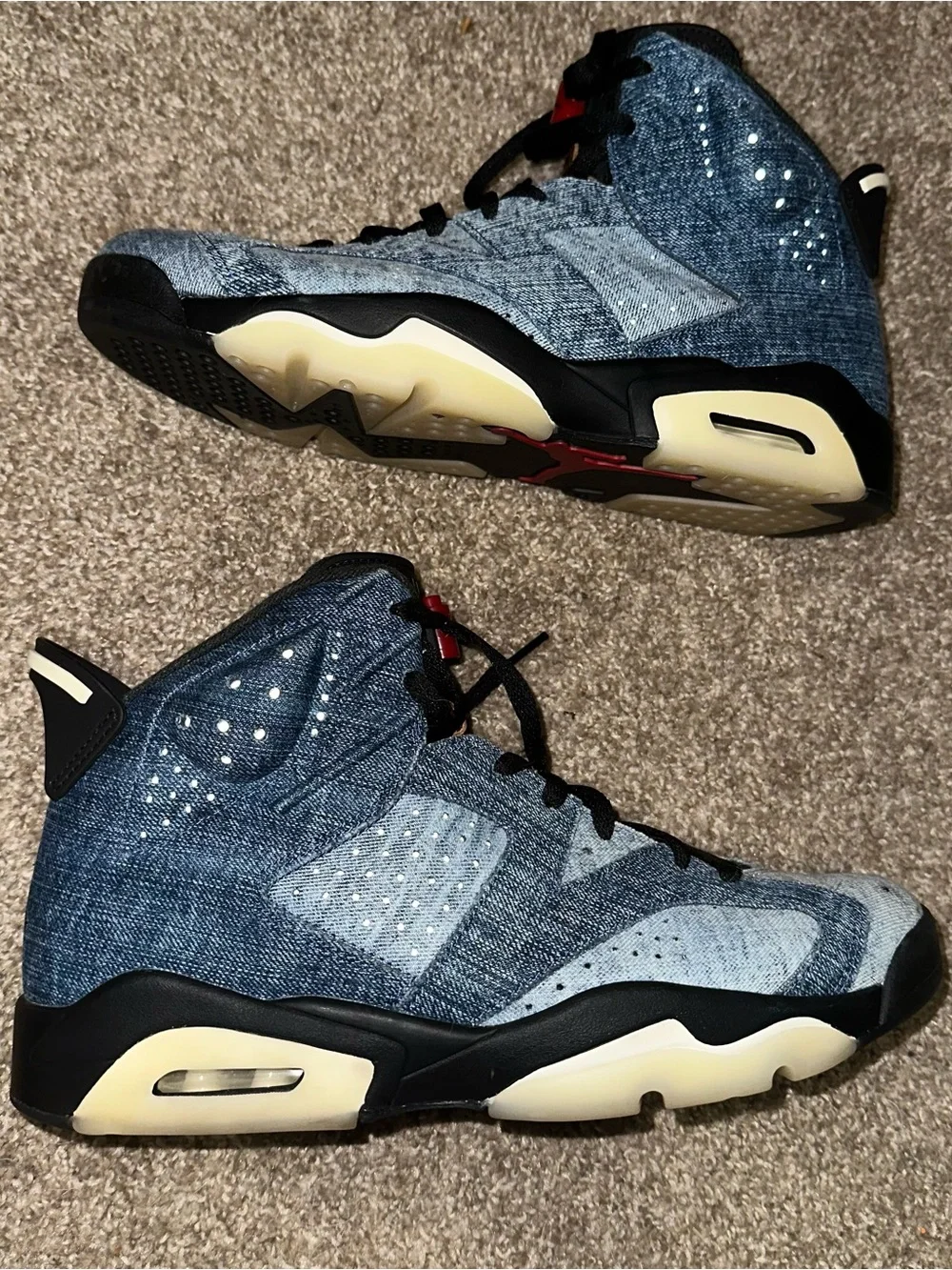 Air Jordan 6 Washed Denim Sneakers- Used 2019 Discontinued
